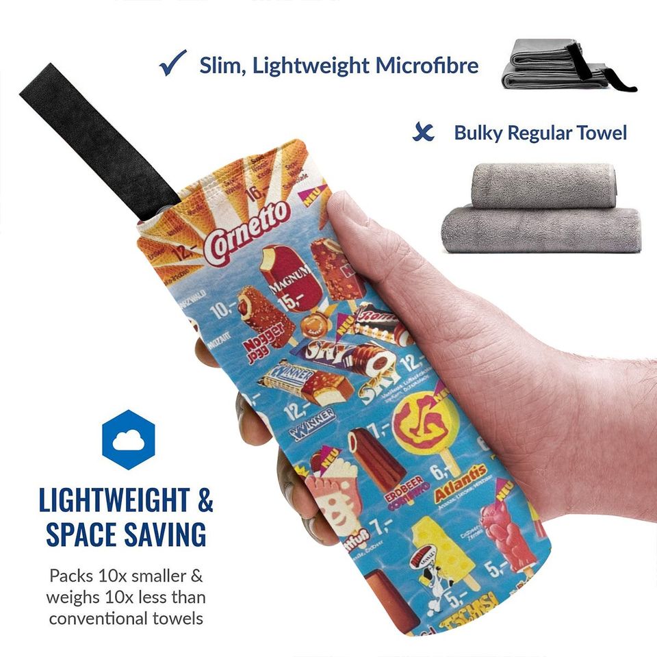 Classic Ice Cream Print Beach Towel Summer New Arrival Microfiber Pool Bath Towel