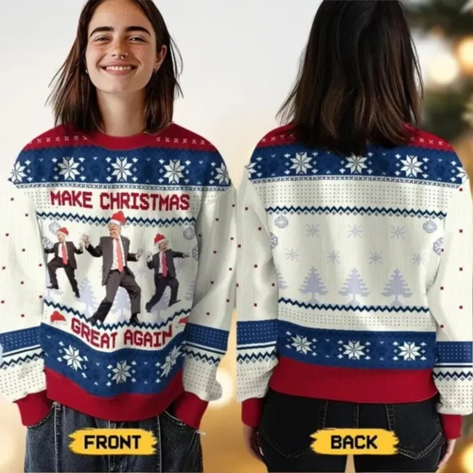 BG Donald Trump Ugly Christmas Sweaters, Make Christmas Great Again Sweater