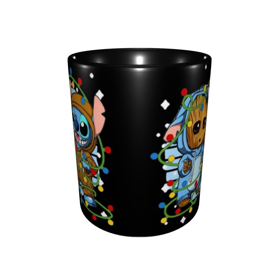 New Arrival Stitch And Baby Groot Tree Lights Merch Mugs Cute Tea Cup