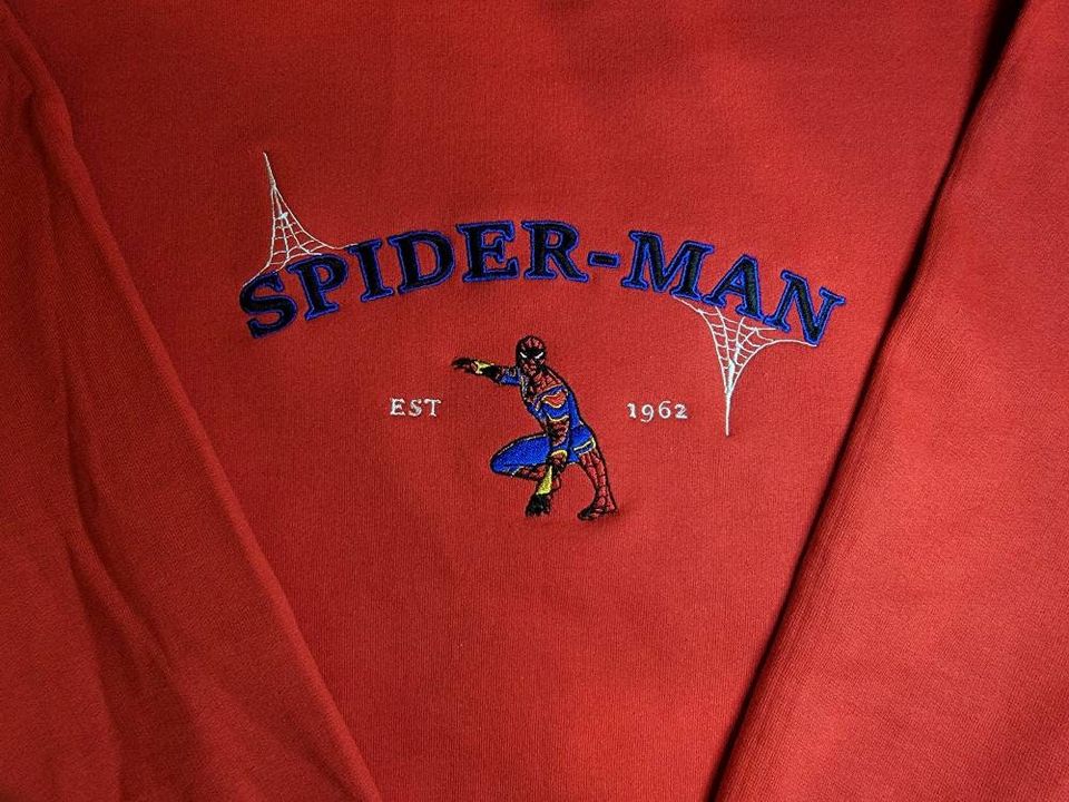 Vintage Style Spidey Embroidered Sweater/Hoodie