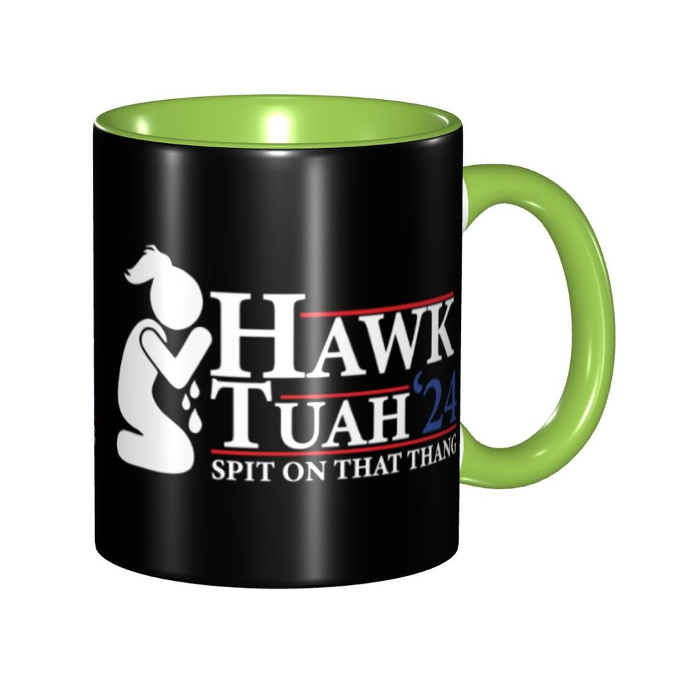 Funny Hawk Tuah Spit On That Thang Coffee Mug Novelty Tea Cups For Home