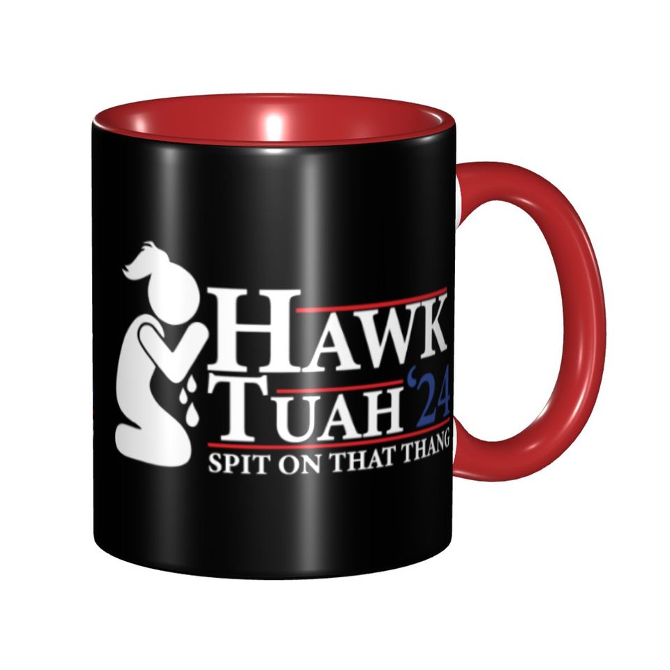 Funny Hawk Tuah Spit On That Thang Coffee Mug Novelty Tea Cups For Home