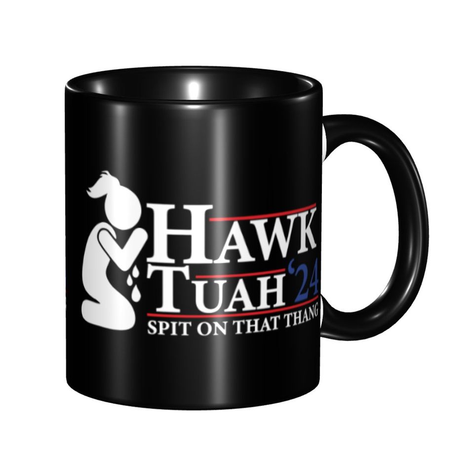 Funny Hawk Tuah Spit On That Thang Coffee Mug Novelty Tea Cups For Home