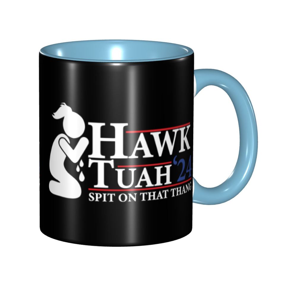 Funny Hawk Tuah Spit On That Thang Coffee Mug Novelty Tea Cups For Home