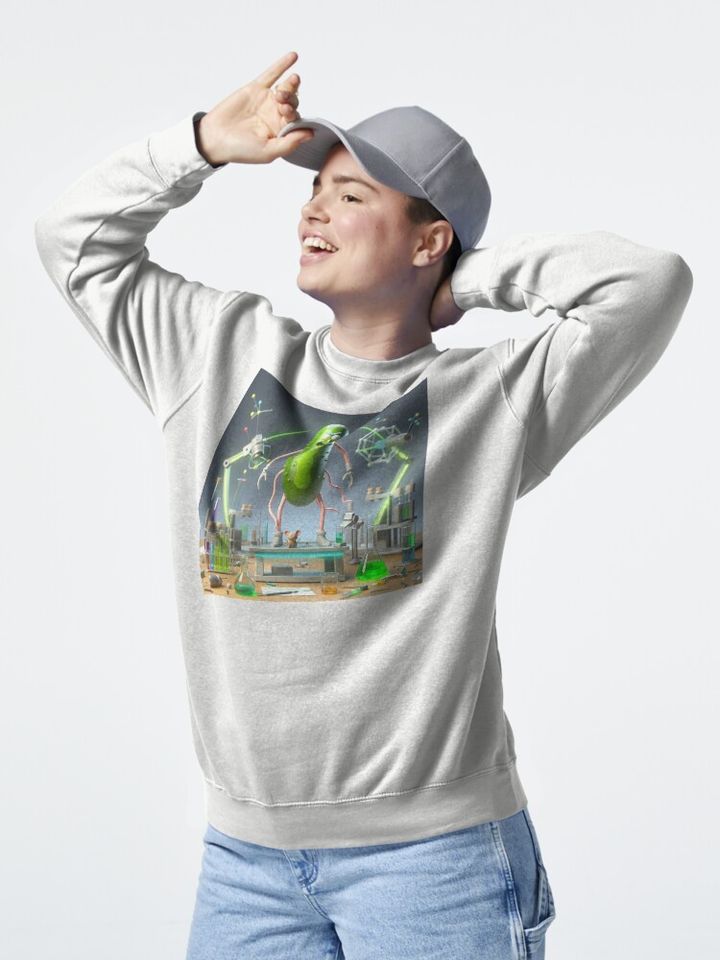 RICK AND Rickandmorty themed drawing Pullover Sweatshirt