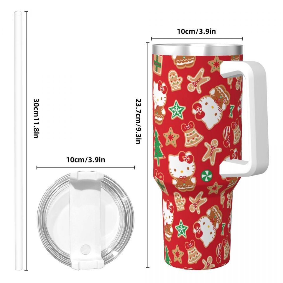 Christmas Hello Kitty Tumblers 40 oz With Handle | Christmas Gift