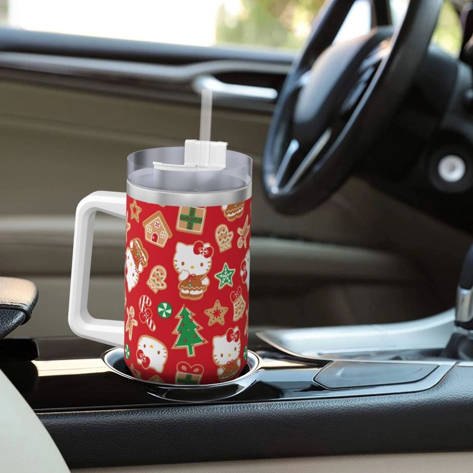 Christmas Hello Kitty Tumblers 40 oz With Handle | Christmas Gift