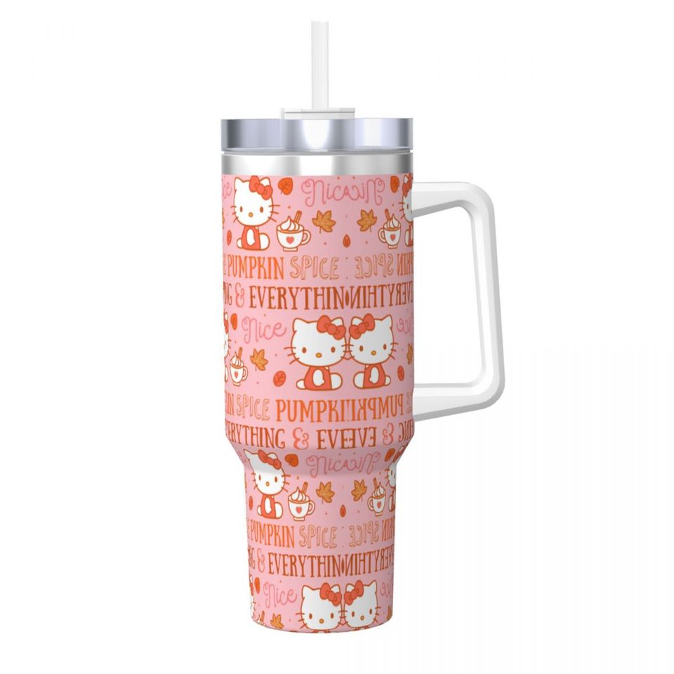 Christmas Hello Kitty Tumblers 40 oz With Handle | Christmas Gift