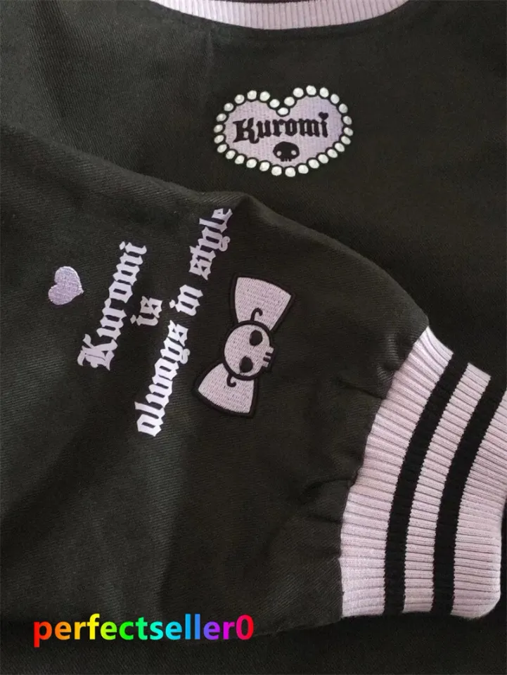 Kuromi Jacket Baseball Uniform Girls Casual Loose Baseball Clothes Pullover