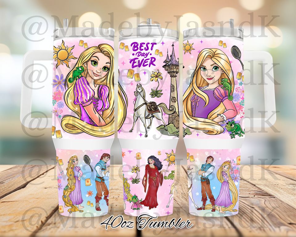 Tangled,  rapunzel,  best day ever 40oz tumbler, princess
