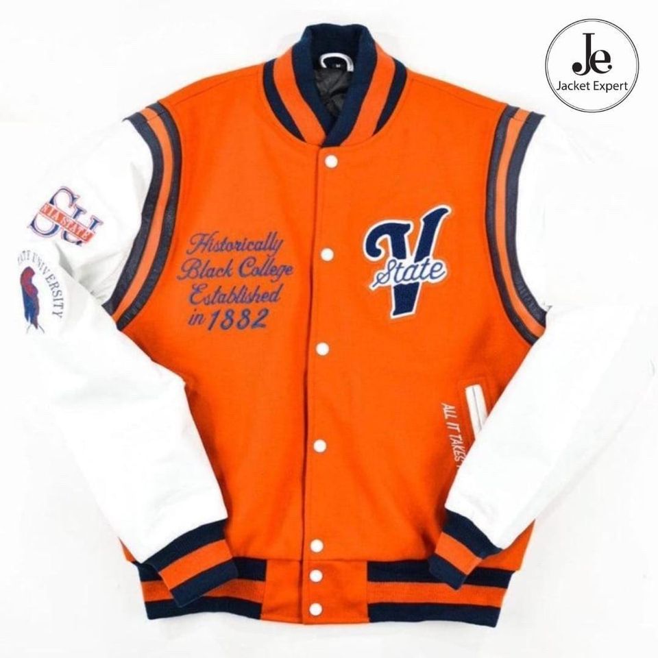JE Virginia State Orange Baseball Jacket