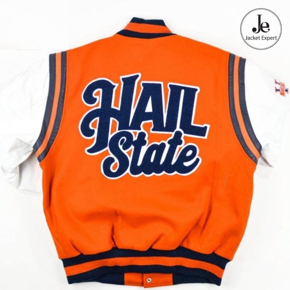 JE Virginia State Orange Baseball Jacket
