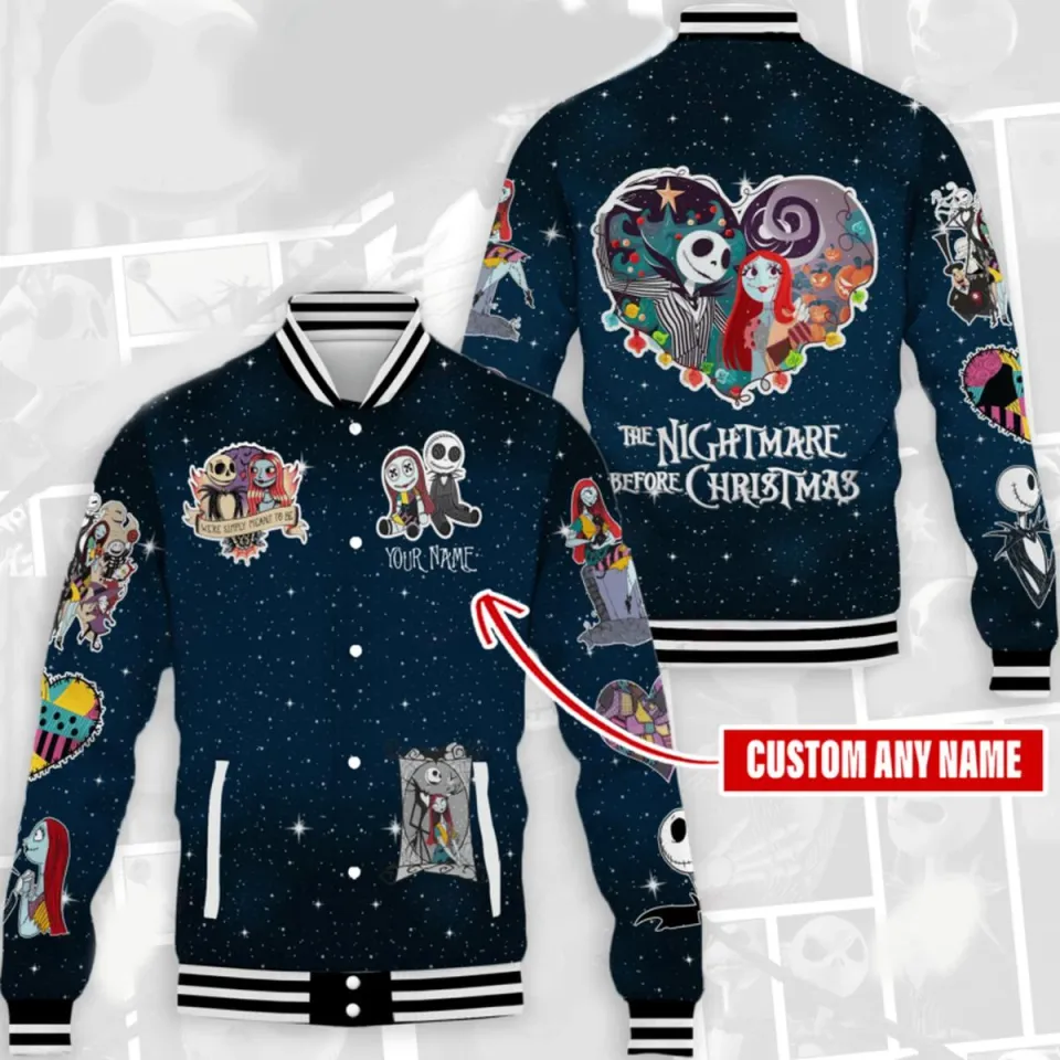 Personalized Jack And Sally Couple Nightmare Galaxy Themed Jacket