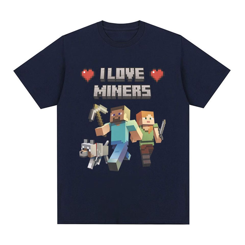I Love Miners Print T Shirt