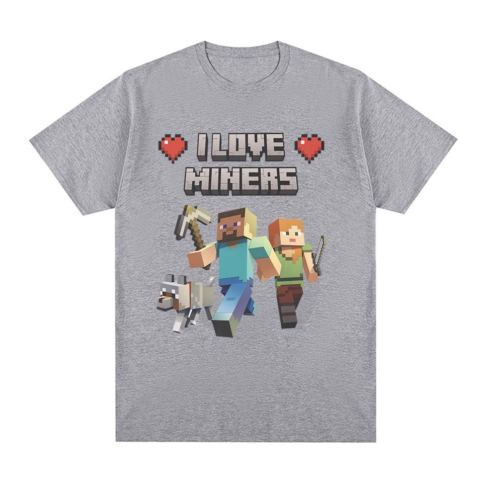 I Love Miners Print T Shirt
