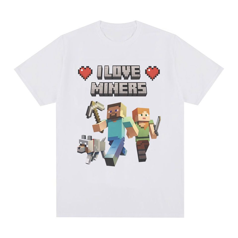 I Love Miners Print T Shirt