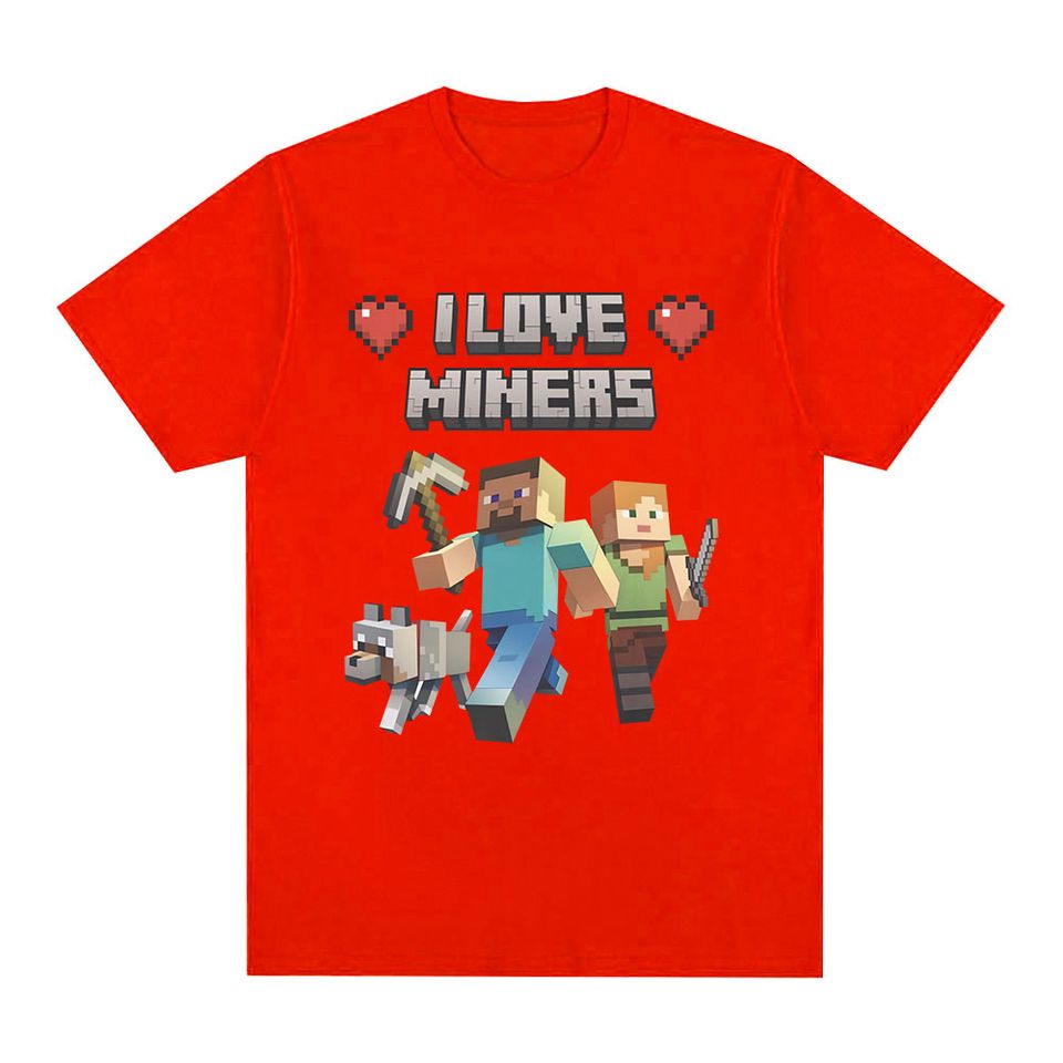 I Love Miners Print T Shirt