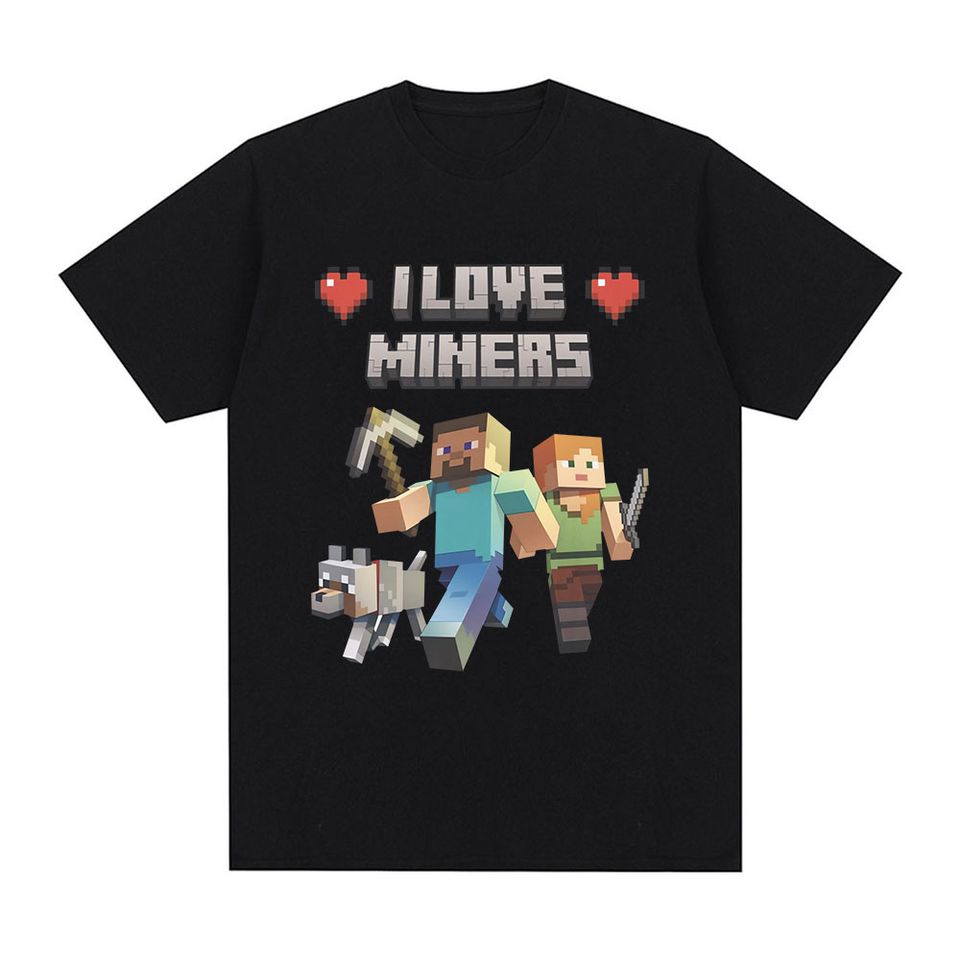 I Love Miners Print T Shirt