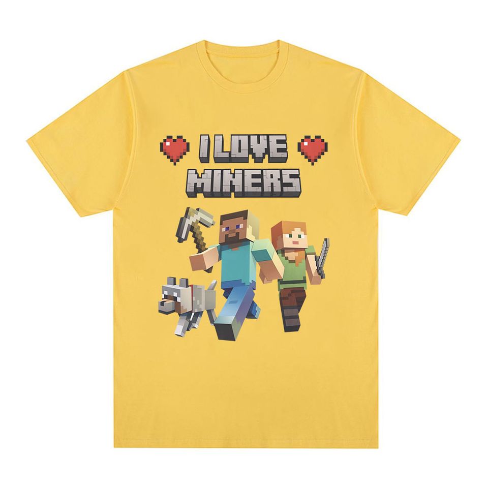 I Love Miners Print T Shirt