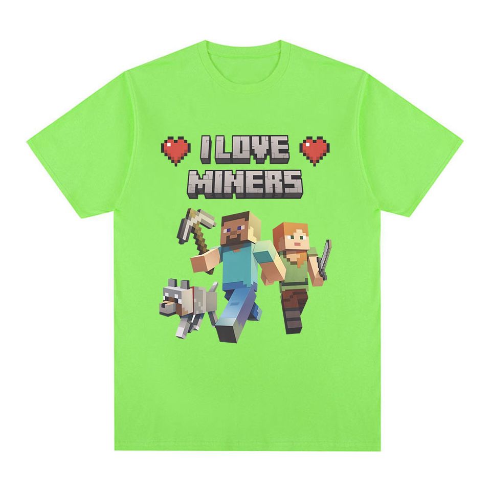I Love Miners Print T Shirt
