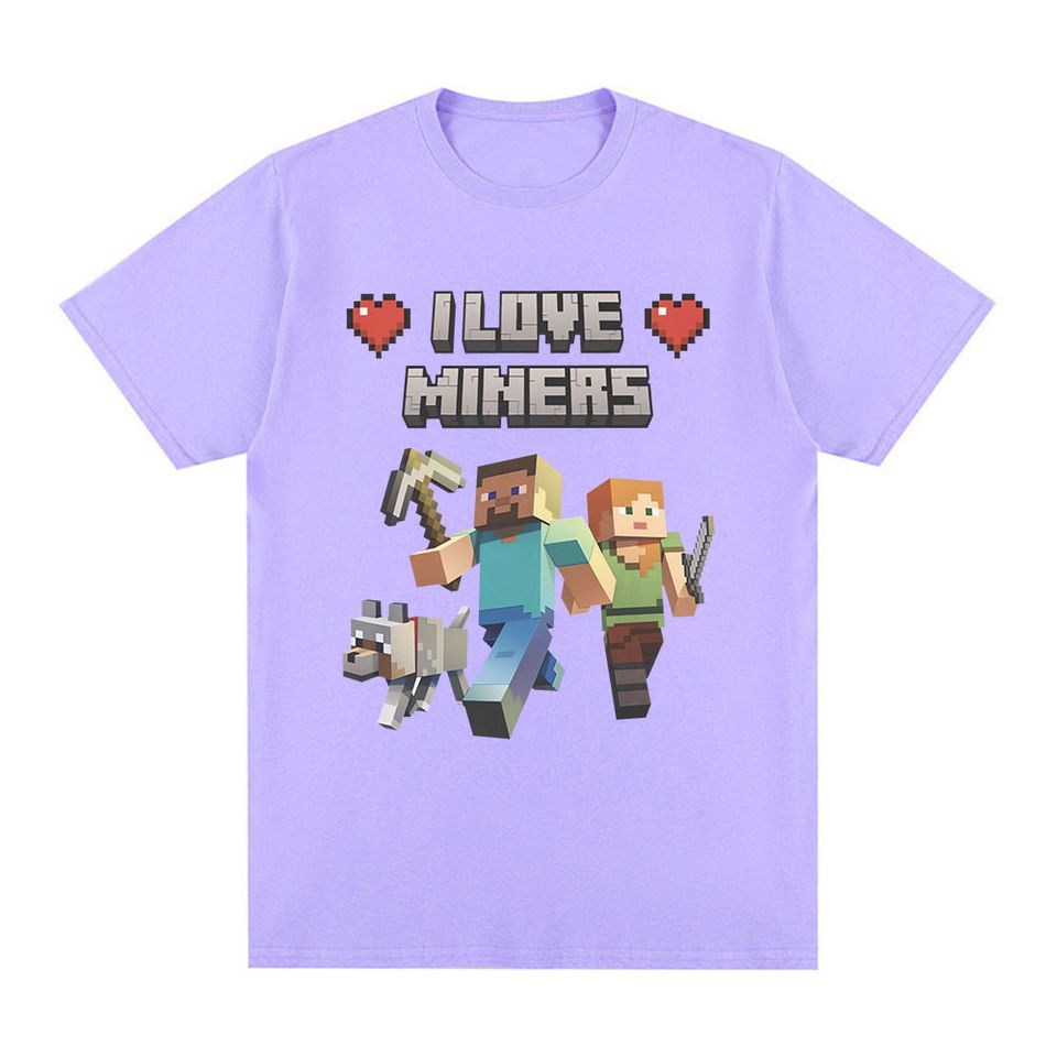 I Love Miners Print T Shirt