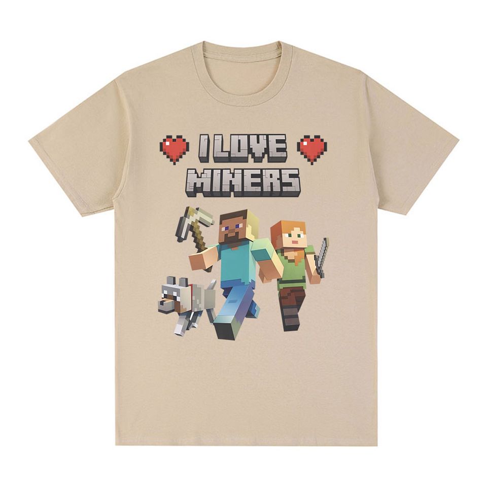 I Love Miners Print T Shirt