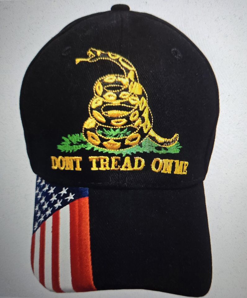 Gadsden Don't Tread On Me Black Embroidered Cap