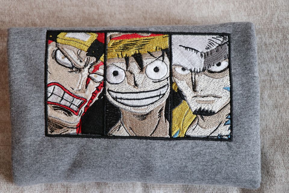 One Piece crewneck embroidered sweater