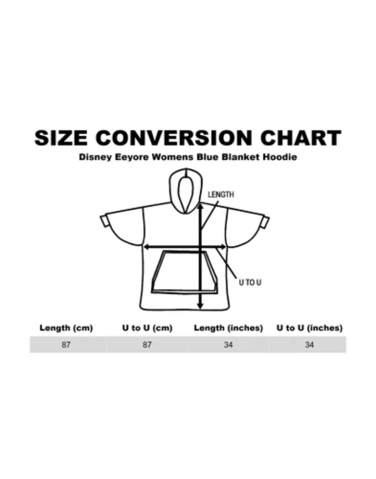 Disney Blue Eeyore Blanket Hoodie Womens