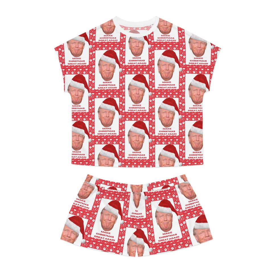 Trump Make Christmas great again Women's Short Pajama Set