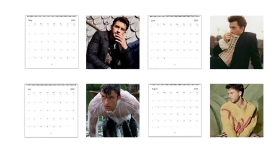 Jonathan Bailey 2025 Calendar Wall, Bridgerton Wicked Celebrity Caledar