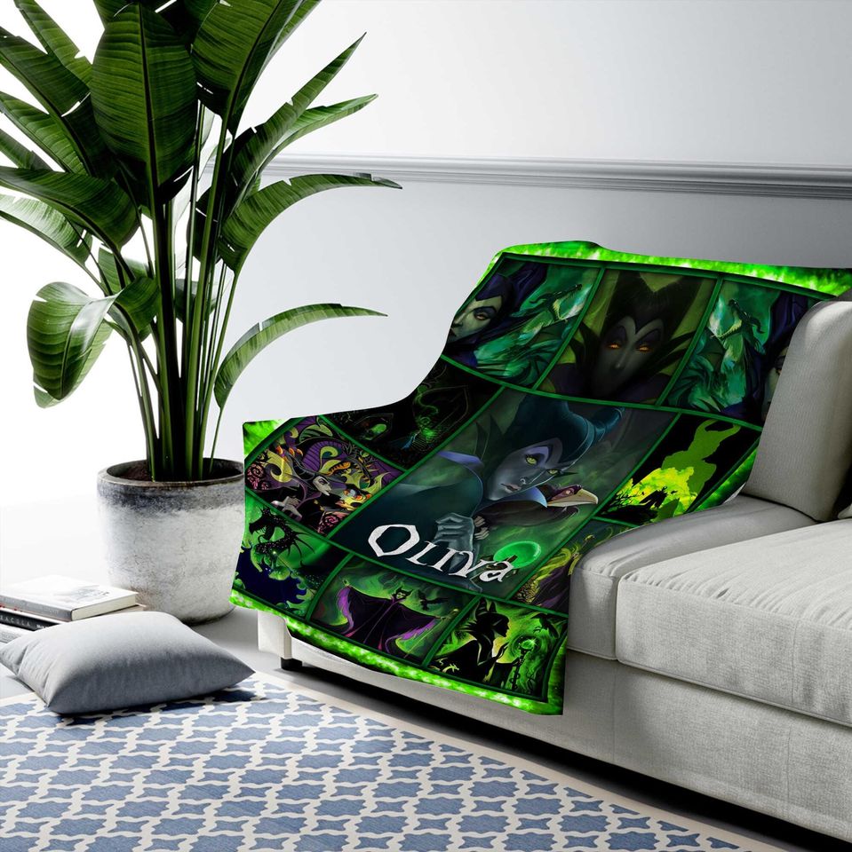 Personalized Disney Villains Blanket/WDW Disneyland Evil Friends Blanket/Bad Witches Club Blanket/Malefi Cent Evil Queen Blanket