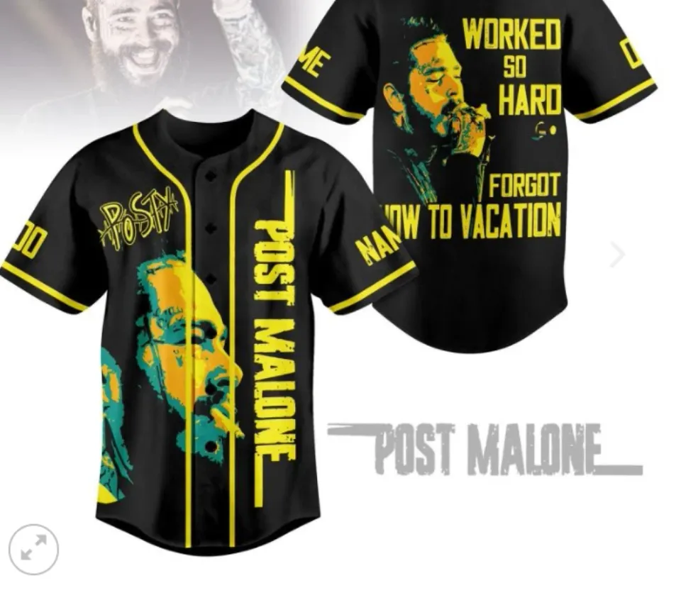 Post Malone Posty Rapper Worked So Hard Forgot baseball jersey