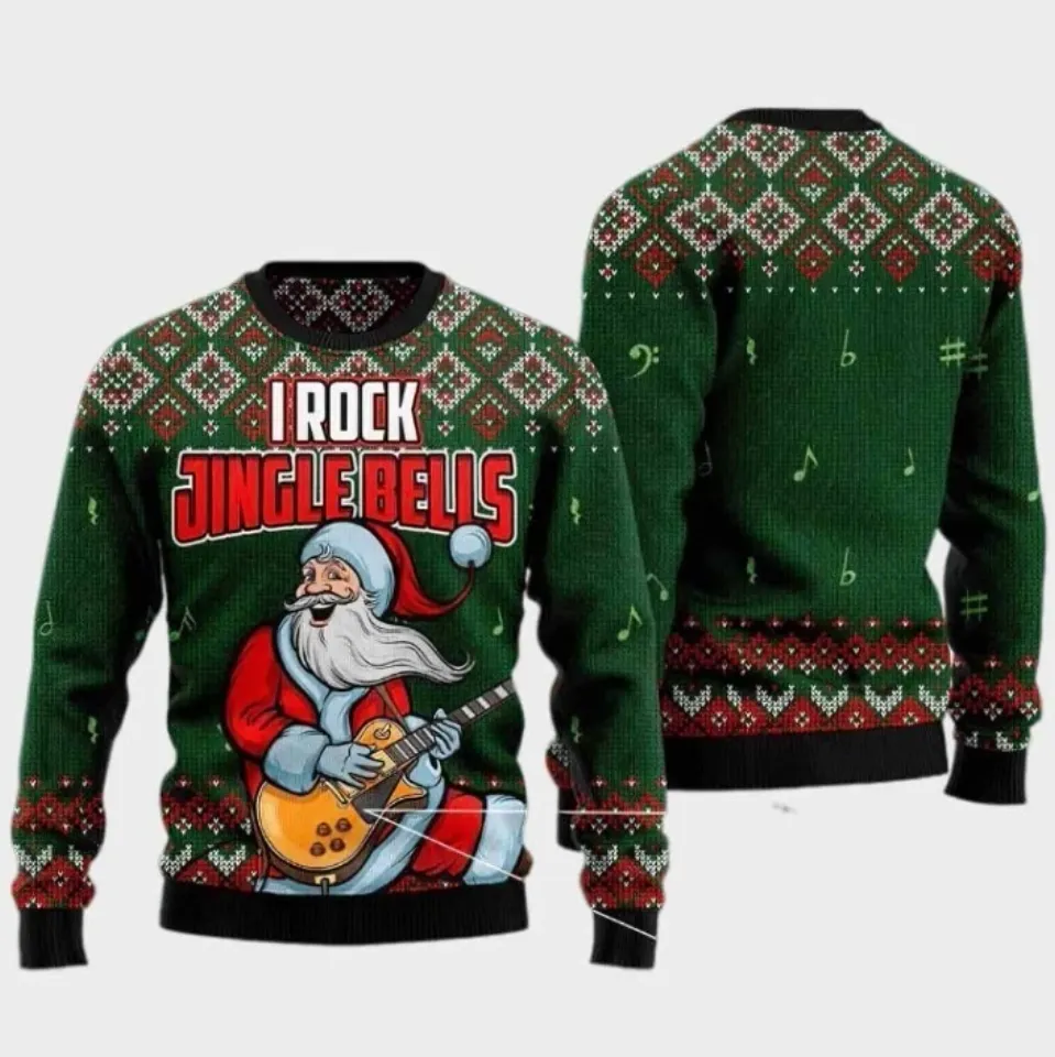 I Rock Jingle Bells Ugly Christmas Sweater