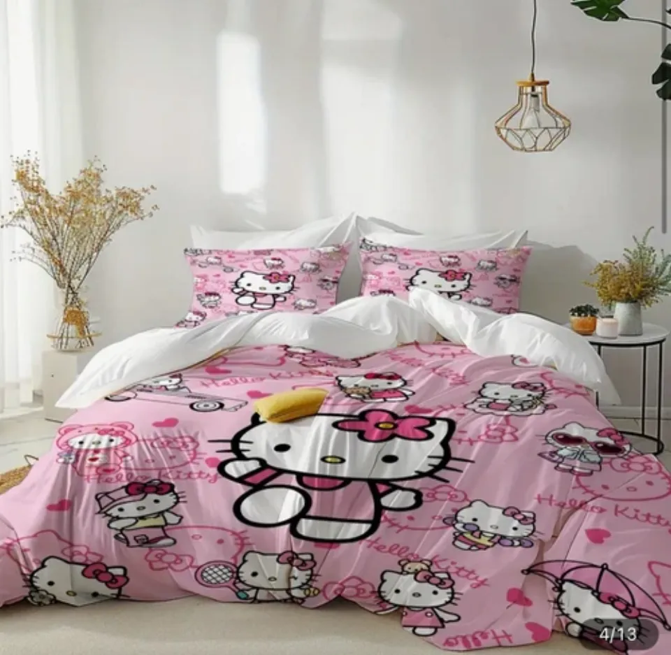 Hello Kitty Bedding Set | Cartoon Bedding Set | Gift For Kid