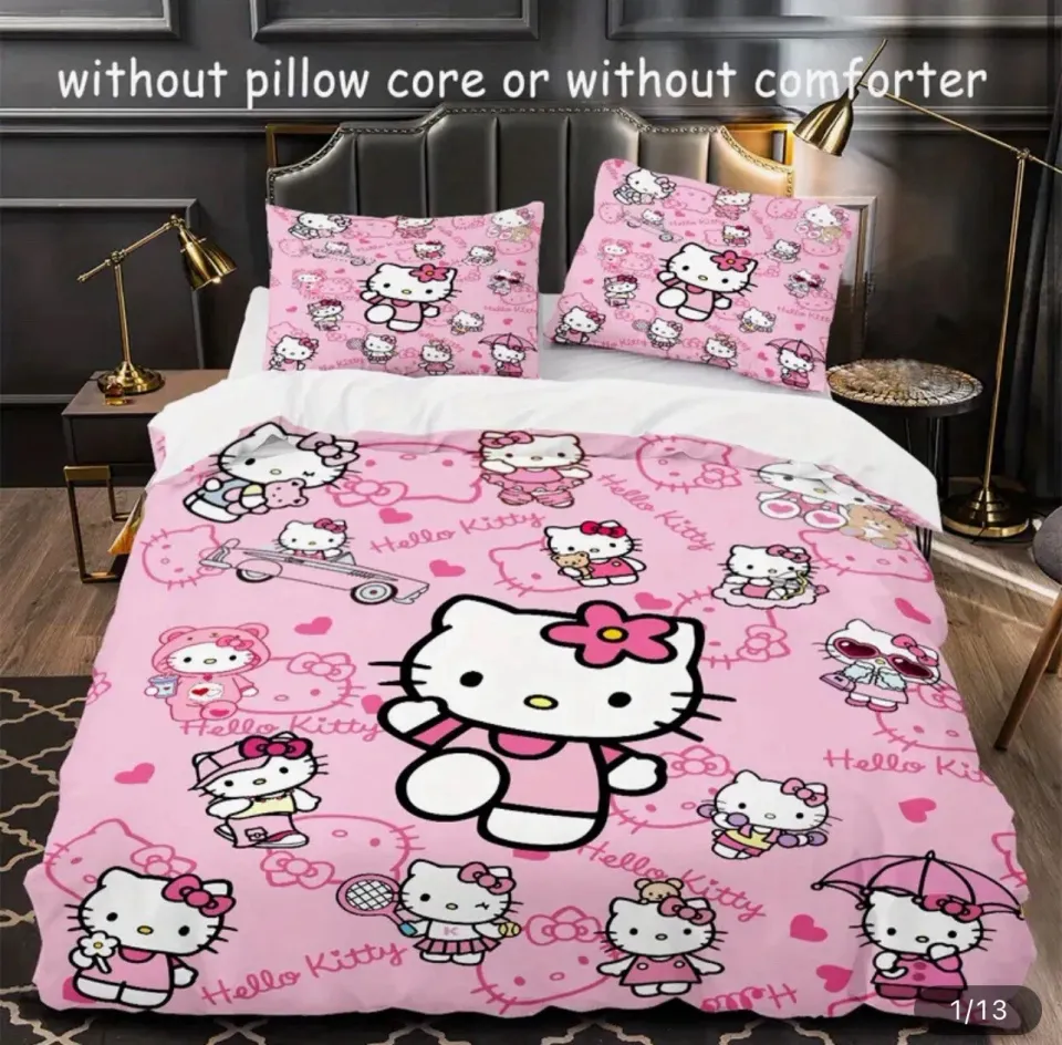Hello Kitty Bedding Set | Cartoon Bedding Set | Gift For Kid