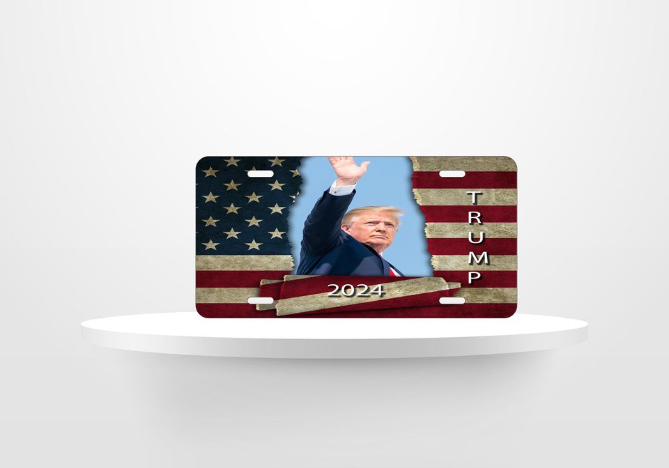 Donald Trump Waving License Plate | Car Accessories