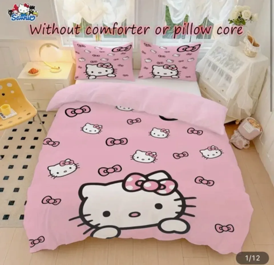 Hello Kitty Bedding Set | Cartoon Bedding Set | Gift For Kid