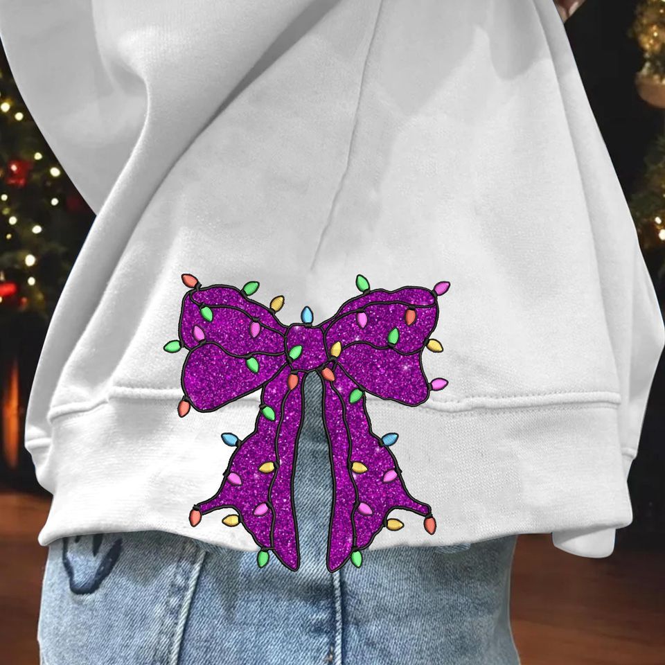 Christmas Light Side Bow Sweatshirts