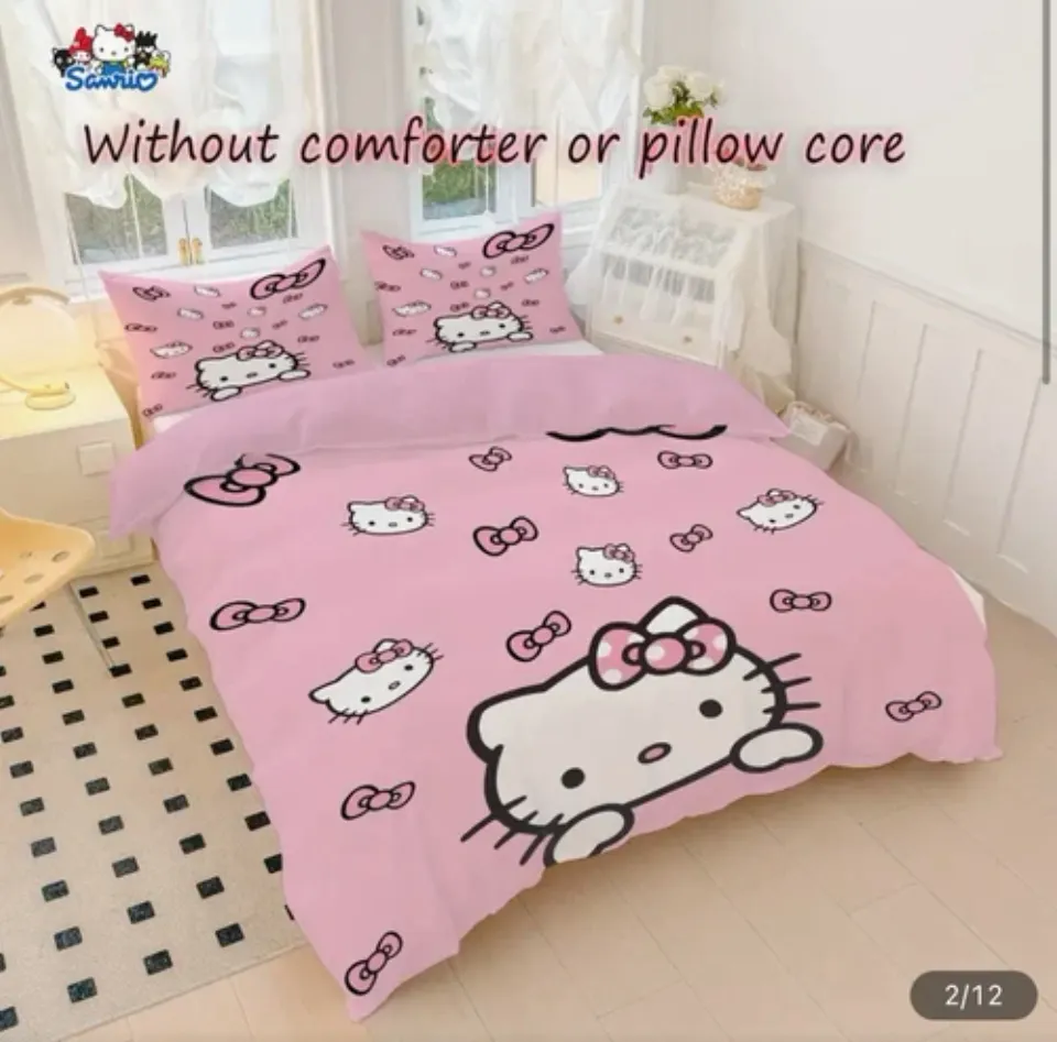 Hello Kitty Bedding Set | Cartoon Bedding Set | Gift For Kid