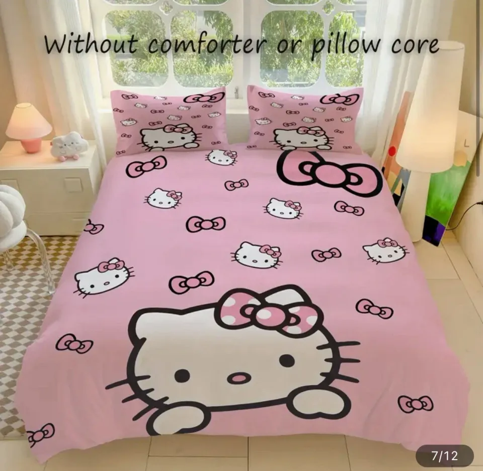 Hello Kitty Bedding Set | Cartoon Bedding Set | Gift For Kid