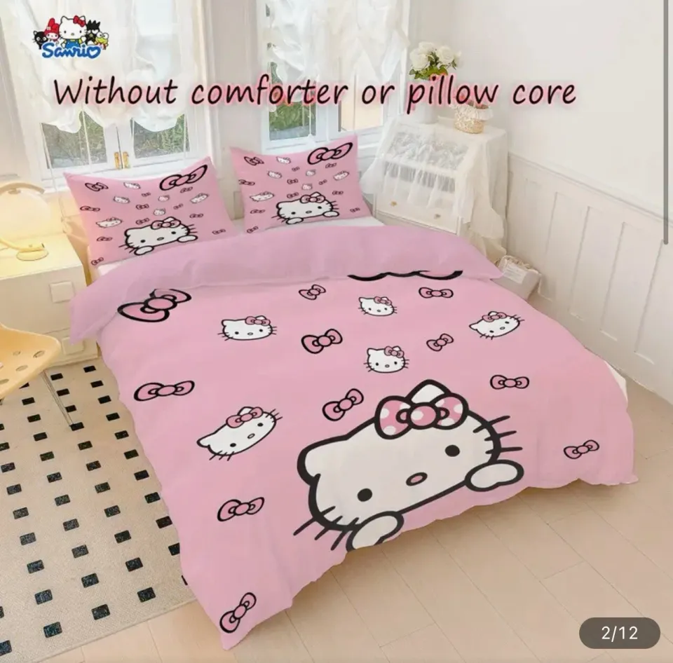 Hello Kitty Bedding Set | Cartoon Bedding Set | Gift For Kid