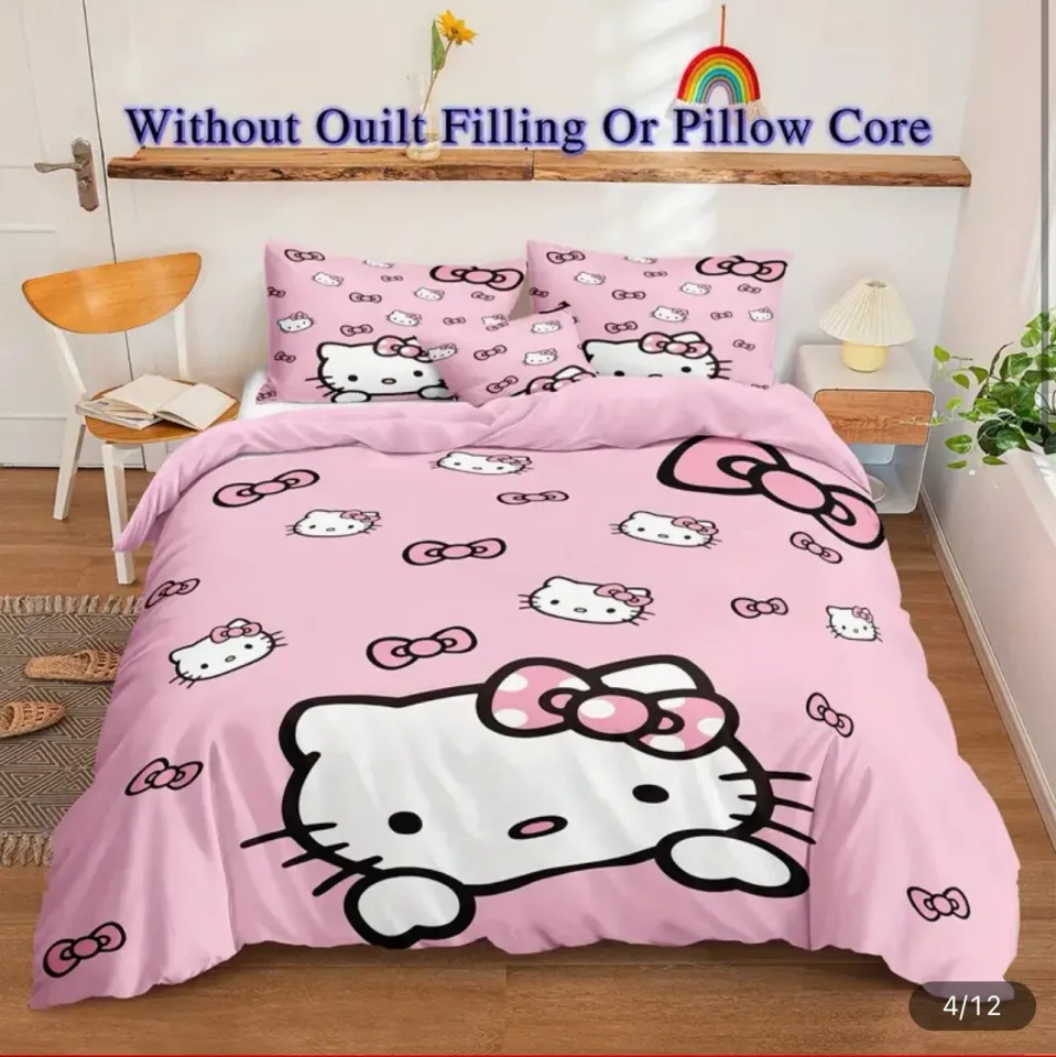 Hello Kitty Bedding Set | Cartoon Bedding Set | Gift For Kid