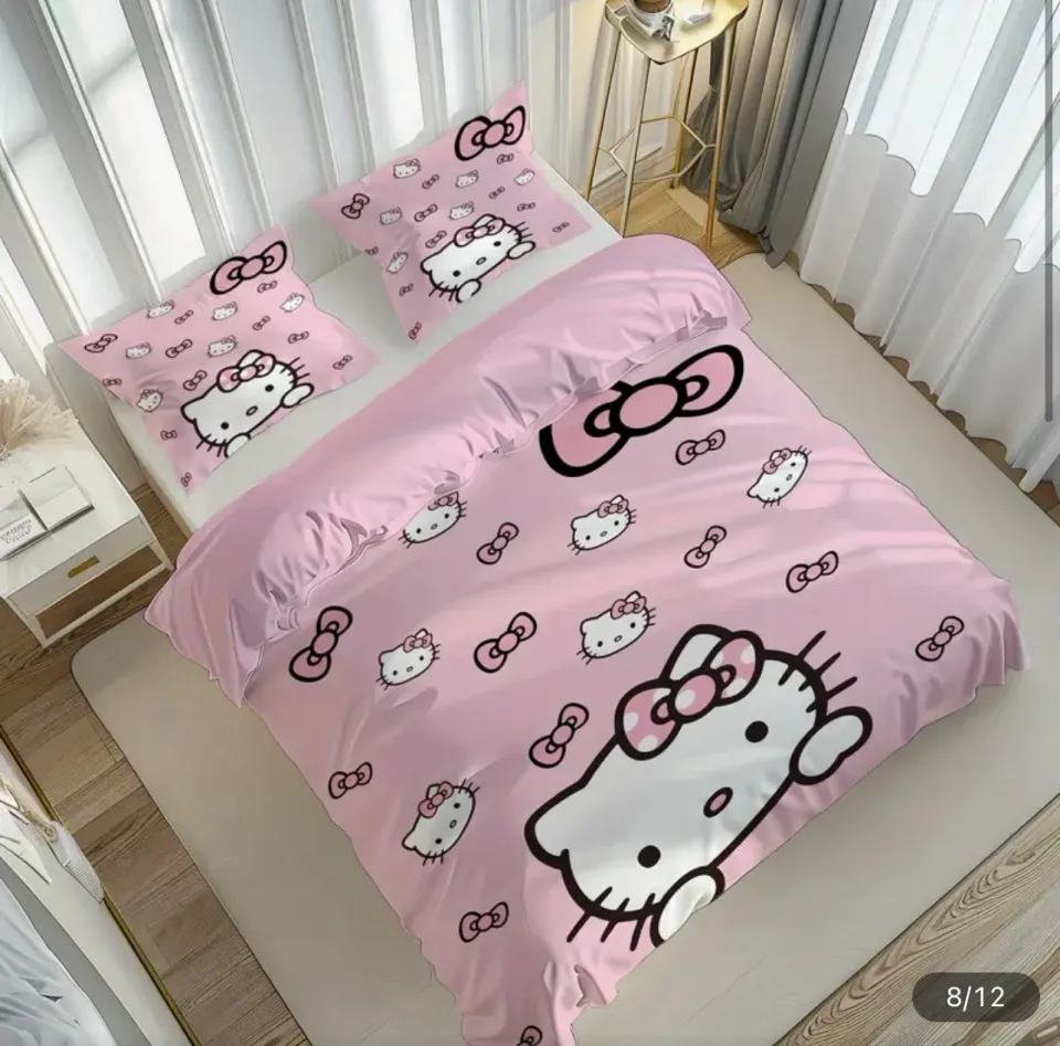 Hello Kitty Bedding Set | Cartoon Bedding Set | Gift For Kid