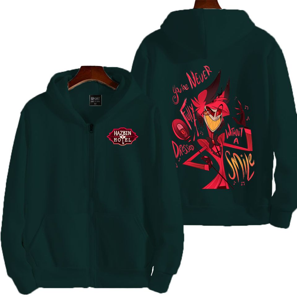 Alastor Hazbin Hotel Men Zip Up Hoodie