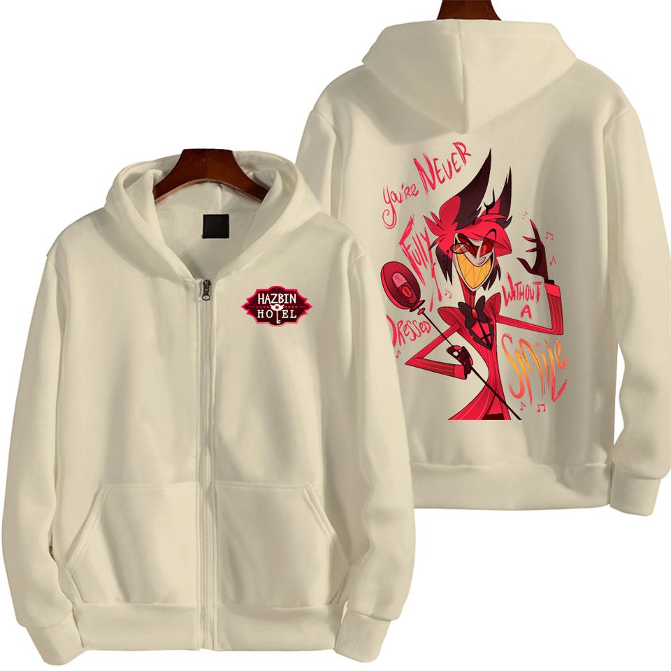 Alastor Hazbin Hotel Men Zip Up Hoodie