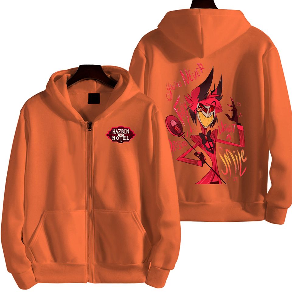 Alastor Hazbin Hotel Men Zip Up Hoodie
