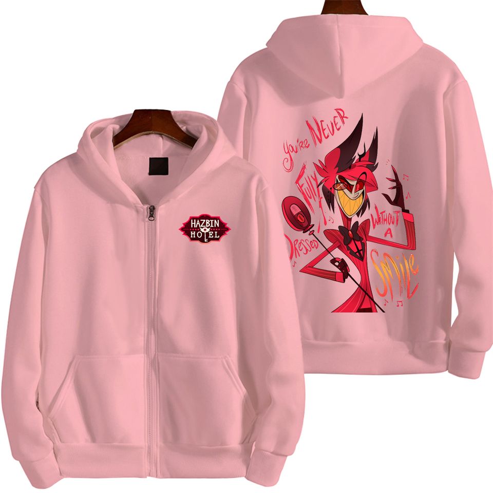Alastor Hazbin Hotel Men Zip Up Hoodie