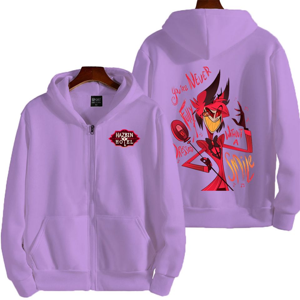 Alastor Hazbin Hotel Men Zip Up Hoodie