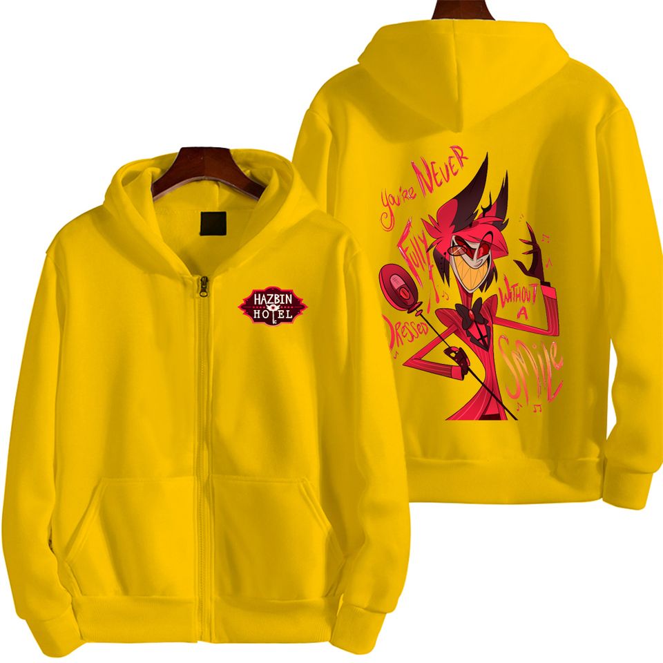 Alastor Hazbin Hotel Men Zip Up Hoodie